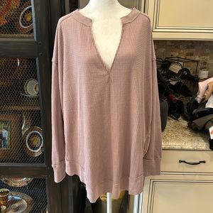 We the Free long sleeve mauve colored shirt